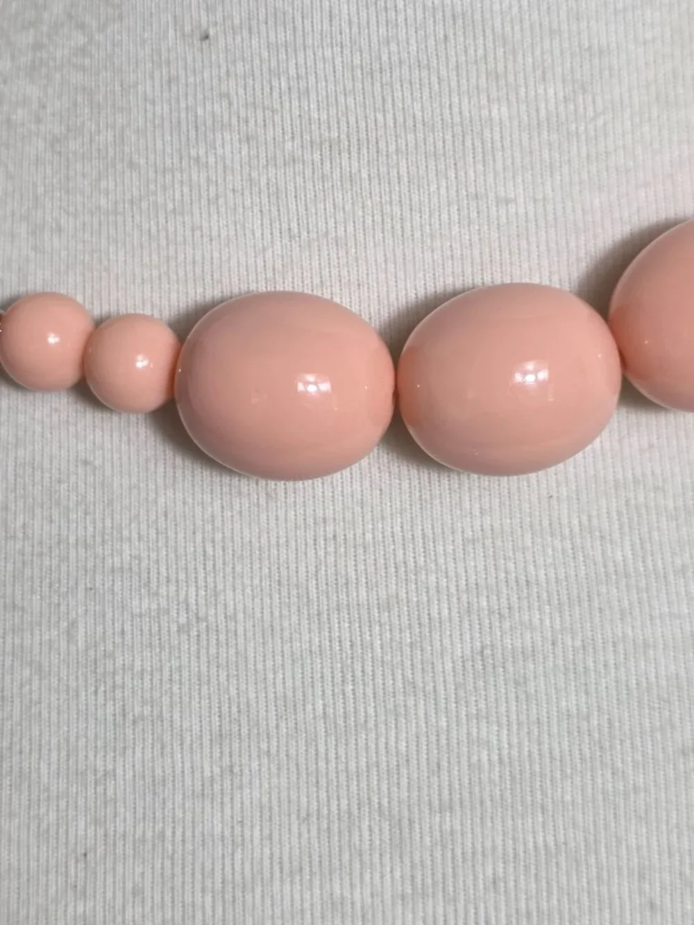 Chunky Bubblegum Bead Necklace Large Graduated Pink & Ivory Beads